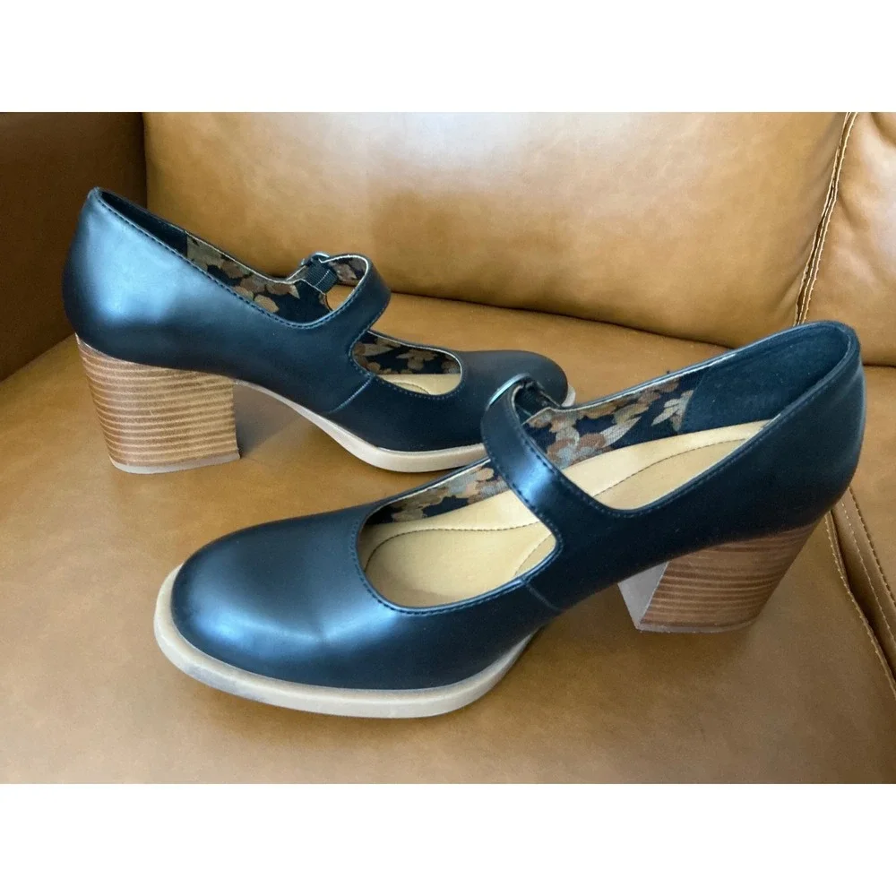 b.o.c. Blaire Mary Jane Heels Womens 9.5 Black Block Heel